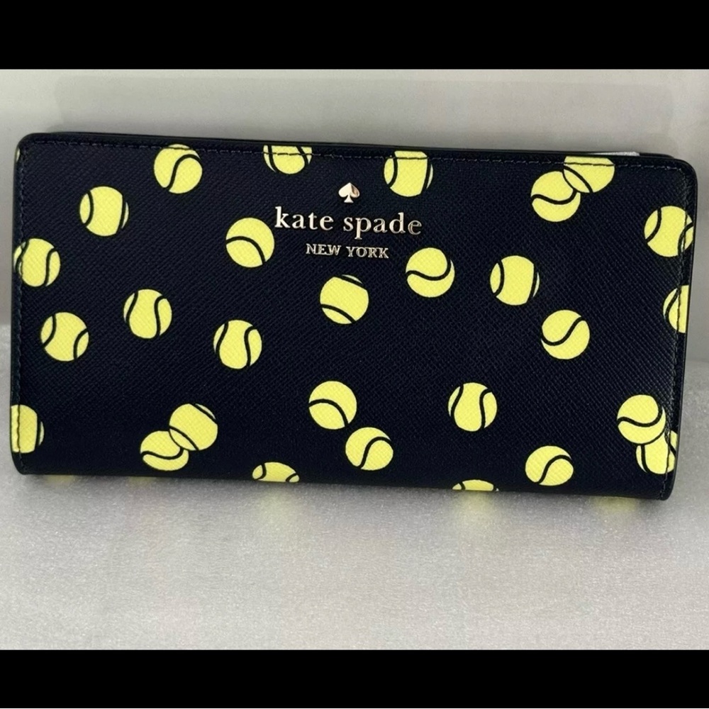 Kate Spade Tennis Wallet NWT Large Slim Bifold Wallet New Tennis Toss 🎾👟🏸 - Picture 6 of 6